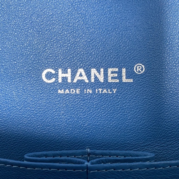 Chanel Maxi Suede Caviar Classic Flap Bag Blue - Picture 13 of 13